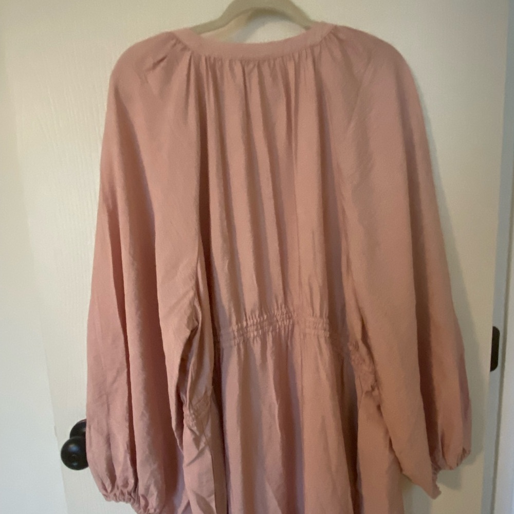 A New Day Blush Colored Long Sleeve Tiered Chiffon Flowing Maxi Dress 2X NWT - Picture 10 of 12
